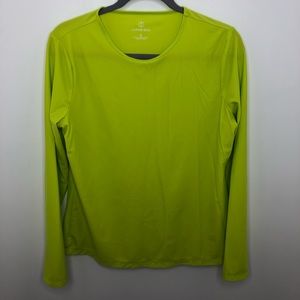 Lands’ End Crew Neck Rash Guard Neon Yellow Medium